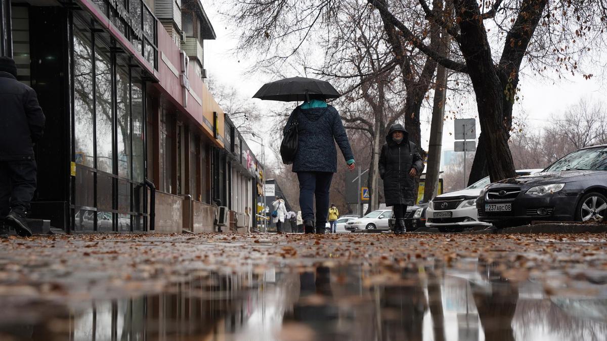 Алматы көшелерінің бірінде кетіп бара жатқан тұрғындар Алматы көшелерінің бірінде кетіп бара жатқан тұрғындар