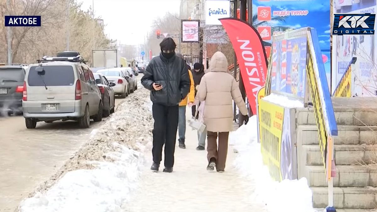Гололед в Актобе
