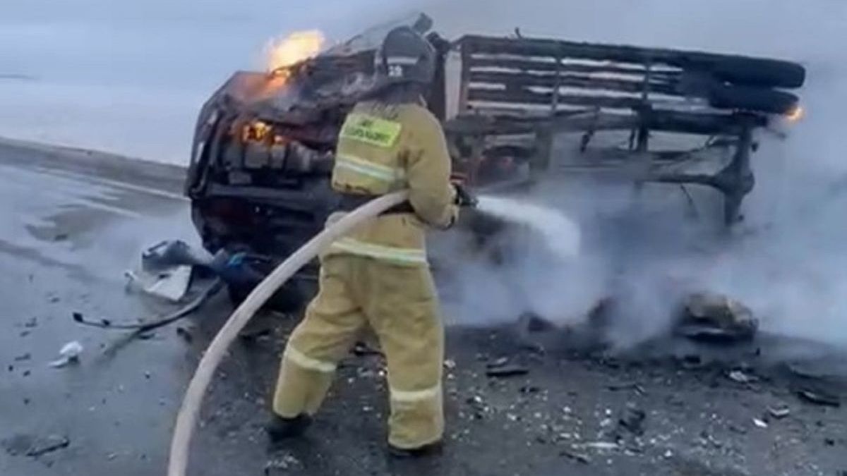 Тушение пожара в Актюбинской области