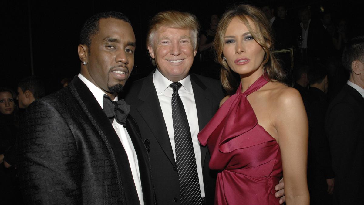 Дональд и Мелания Трамп и рэпер P Diddy.