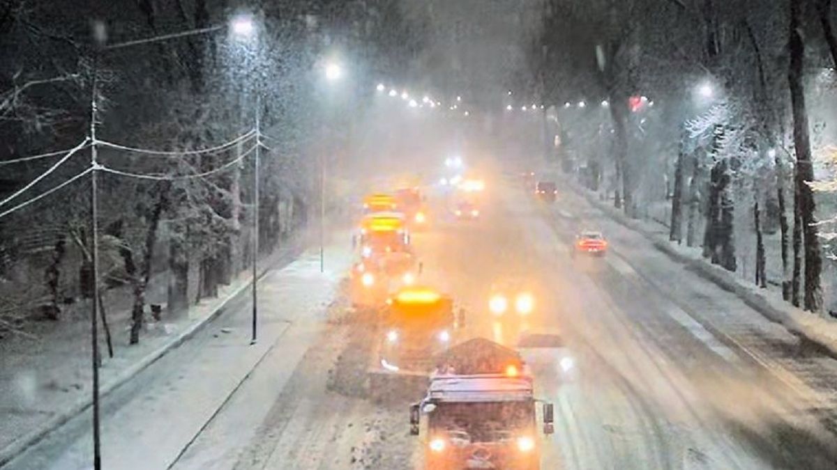 Снегопад в Алматы