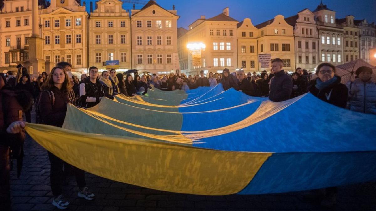 Акция поддержки в Праге