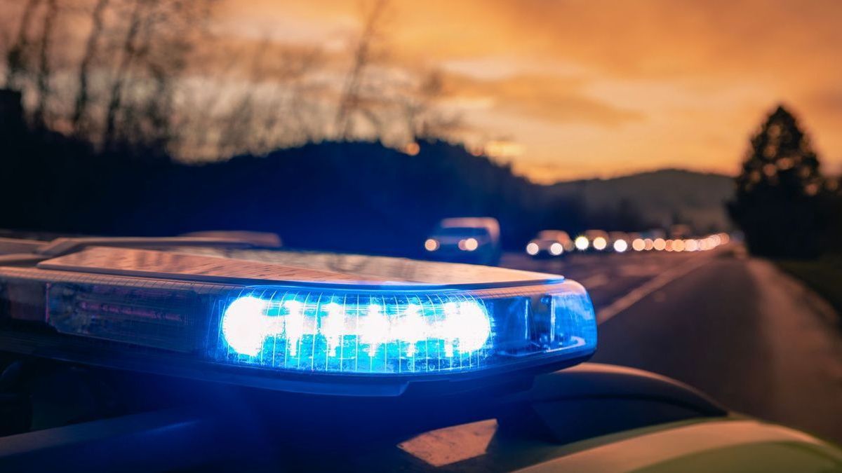 Жолда тұрғанн полиция көлігі