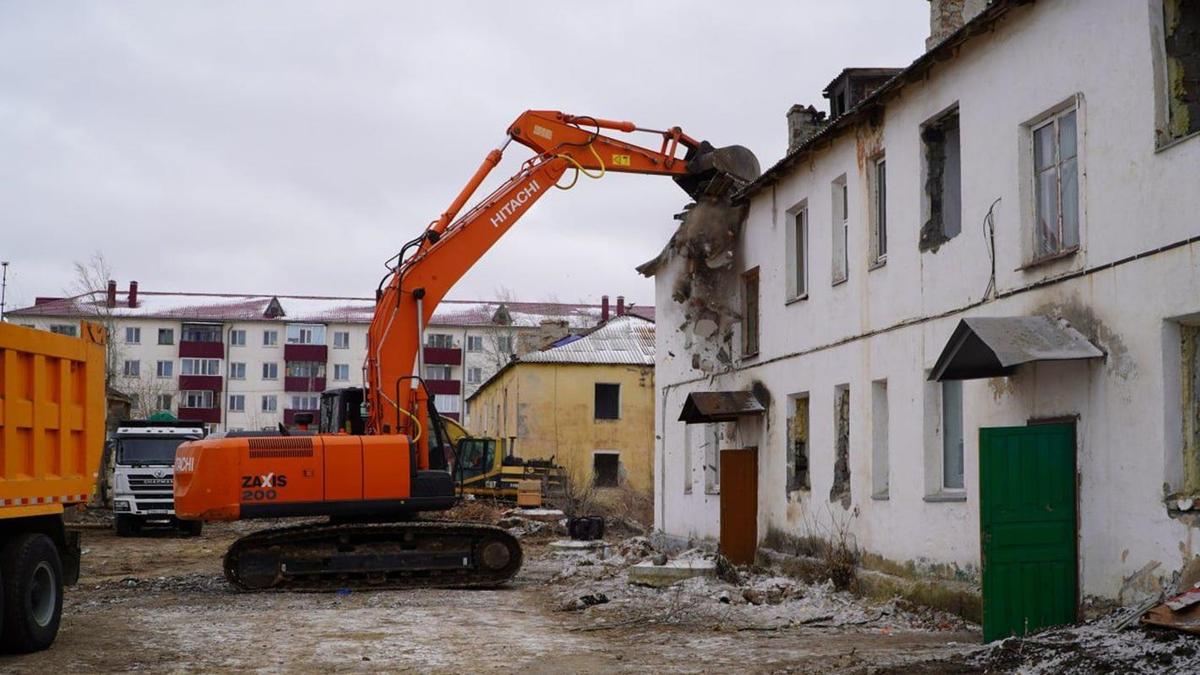 Снос ветхих жилых домов в Акмолинской области