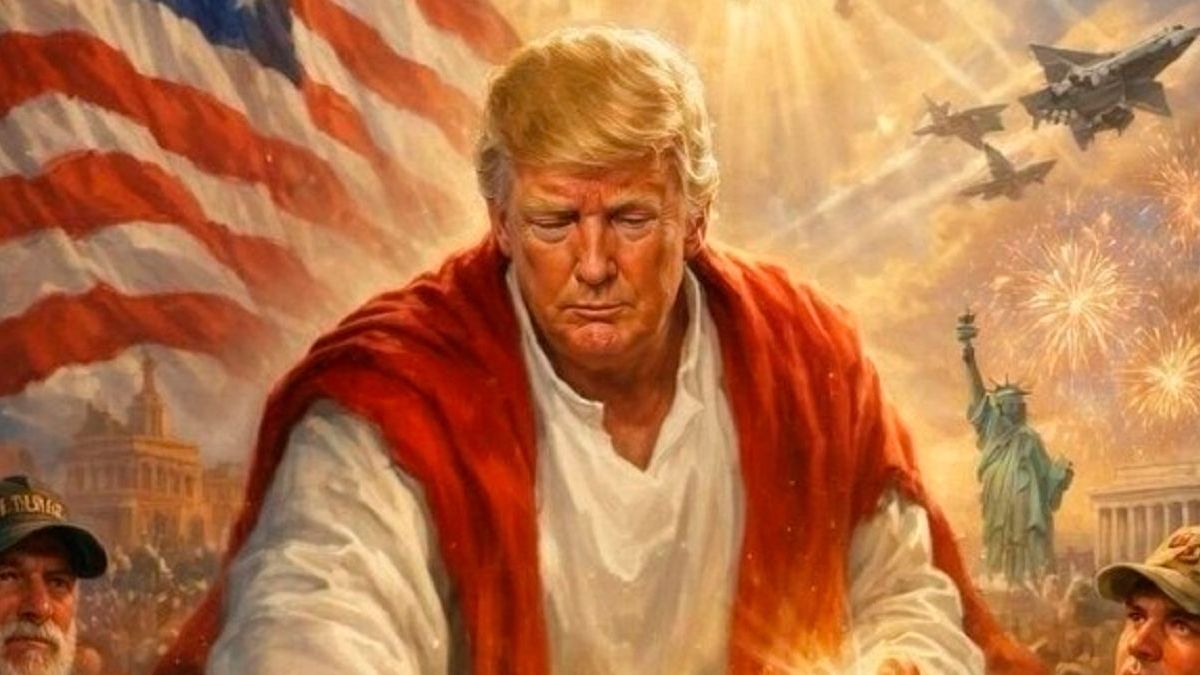 Дональд Трамп в образе Иисуса