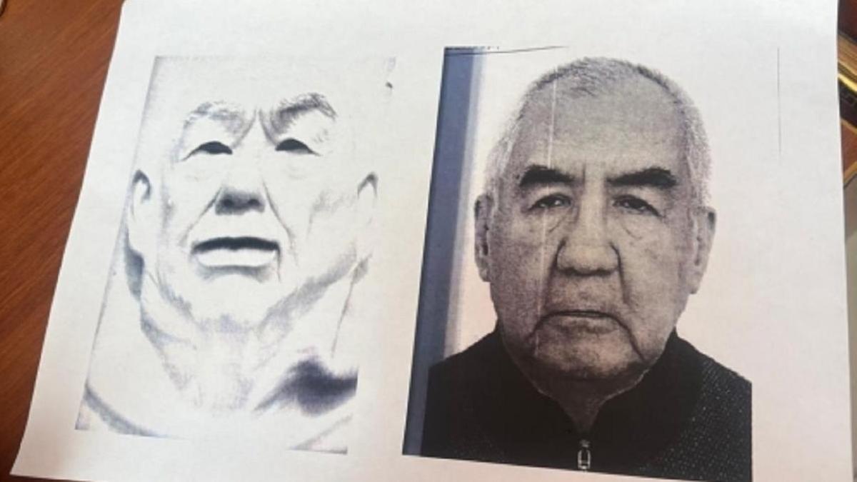 Сравнительне изображение силиконовой маски с лицом убитого