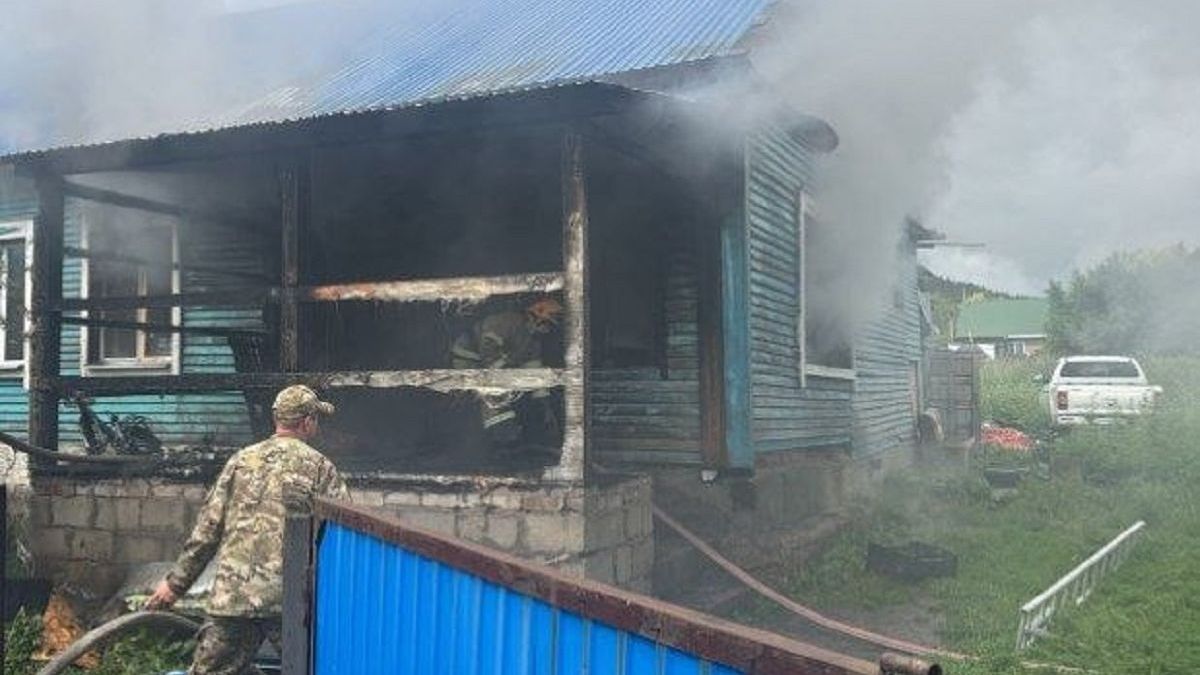 Пожар в селе Балкашино