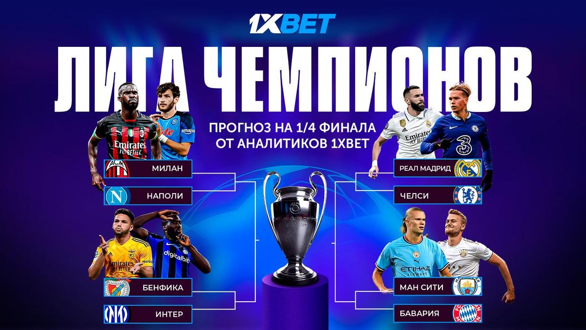 Прогноз аналитиков 1XBET на четвертьфинал ЛЧ