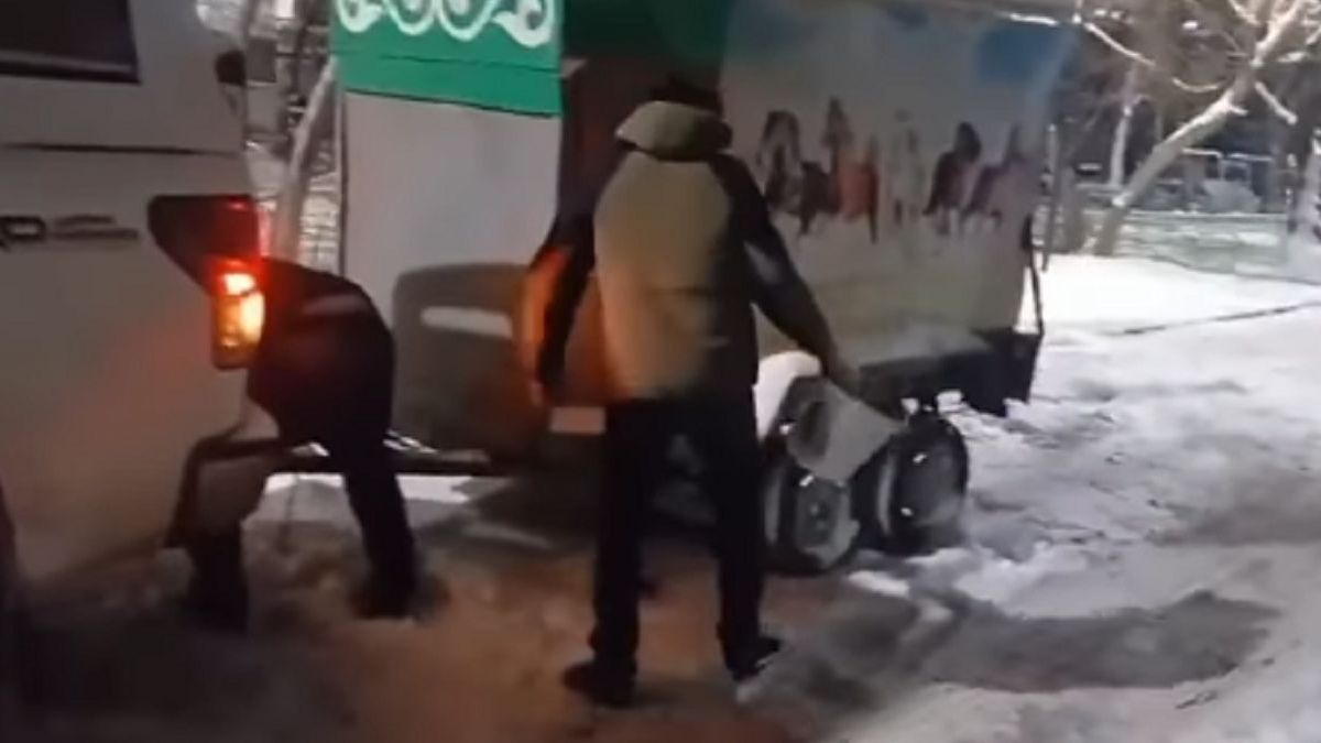 Повозка, в которой содержали осла