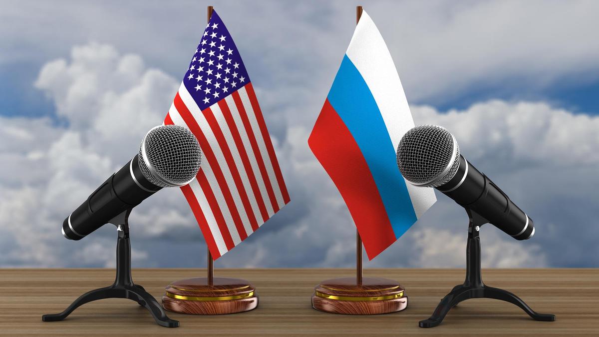 Флаги России и США Флаги России и США