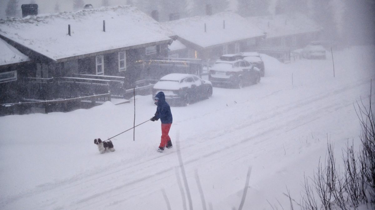 Снежный шторм в Швеции