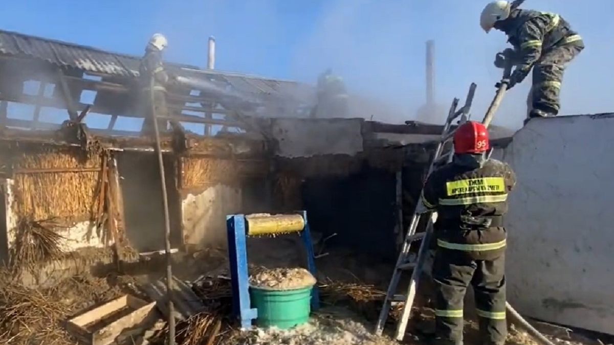 Пожар в Павлодарской области