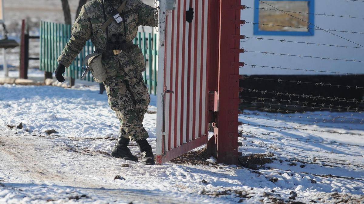 Пограничник возле ворот