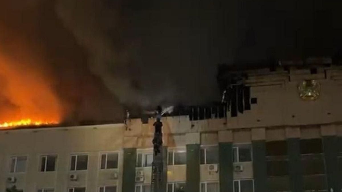 Пожар в здании акимата Актюбинской области