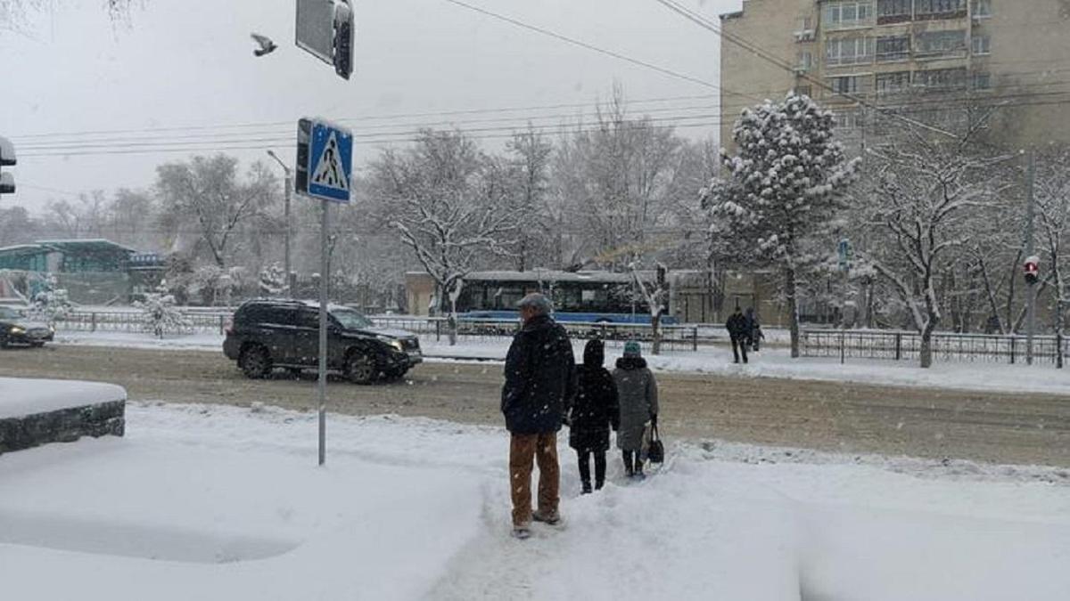 Алматыда қар жауды Алматыда қар жауды