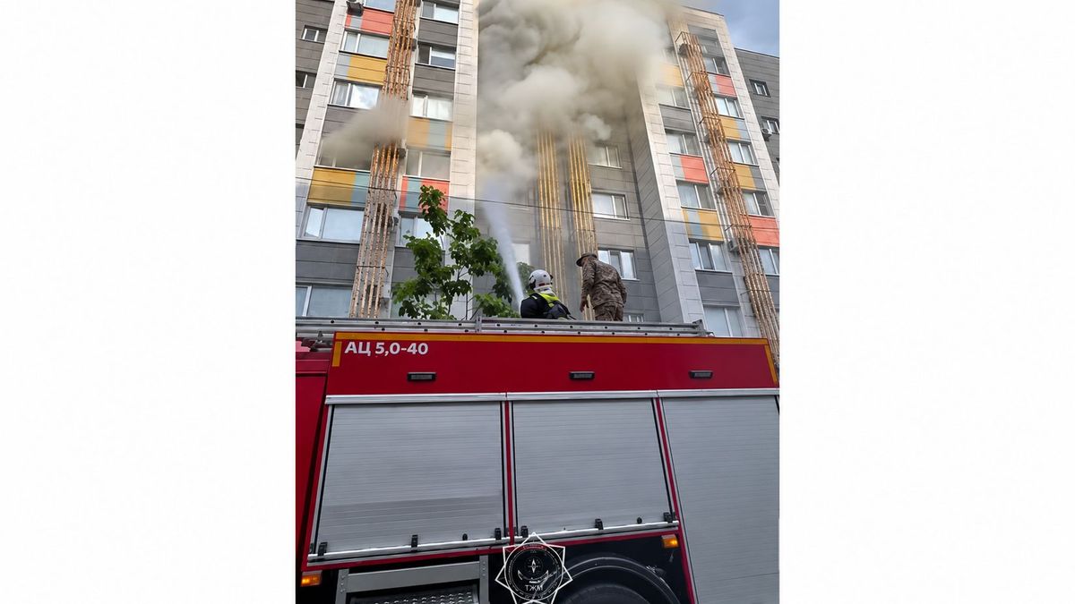 Тушение пожара в Шымкенте