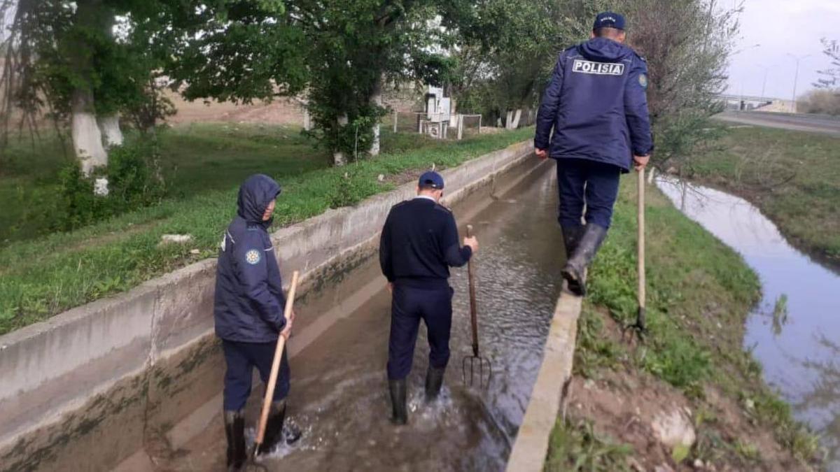 Полицейские на месте преступления в Туркестанской области