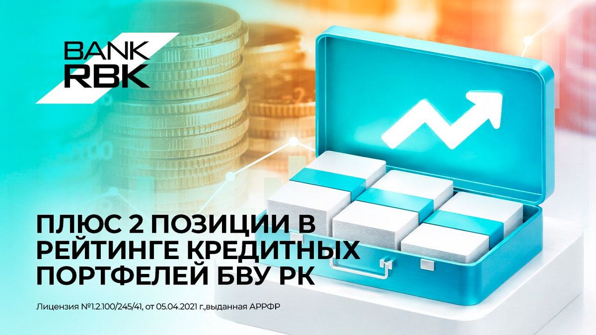 Плюс 2 позиции в рейтинге кредитных портфелей БВУ РК