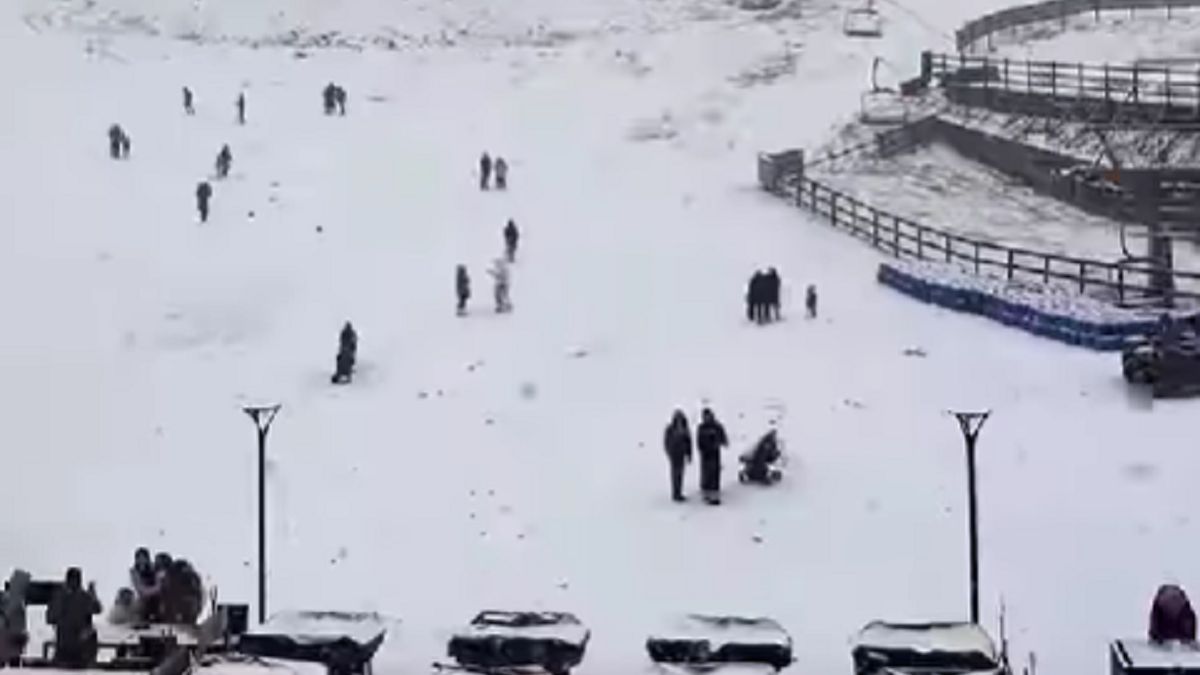 Снег выпал в горах Алматы