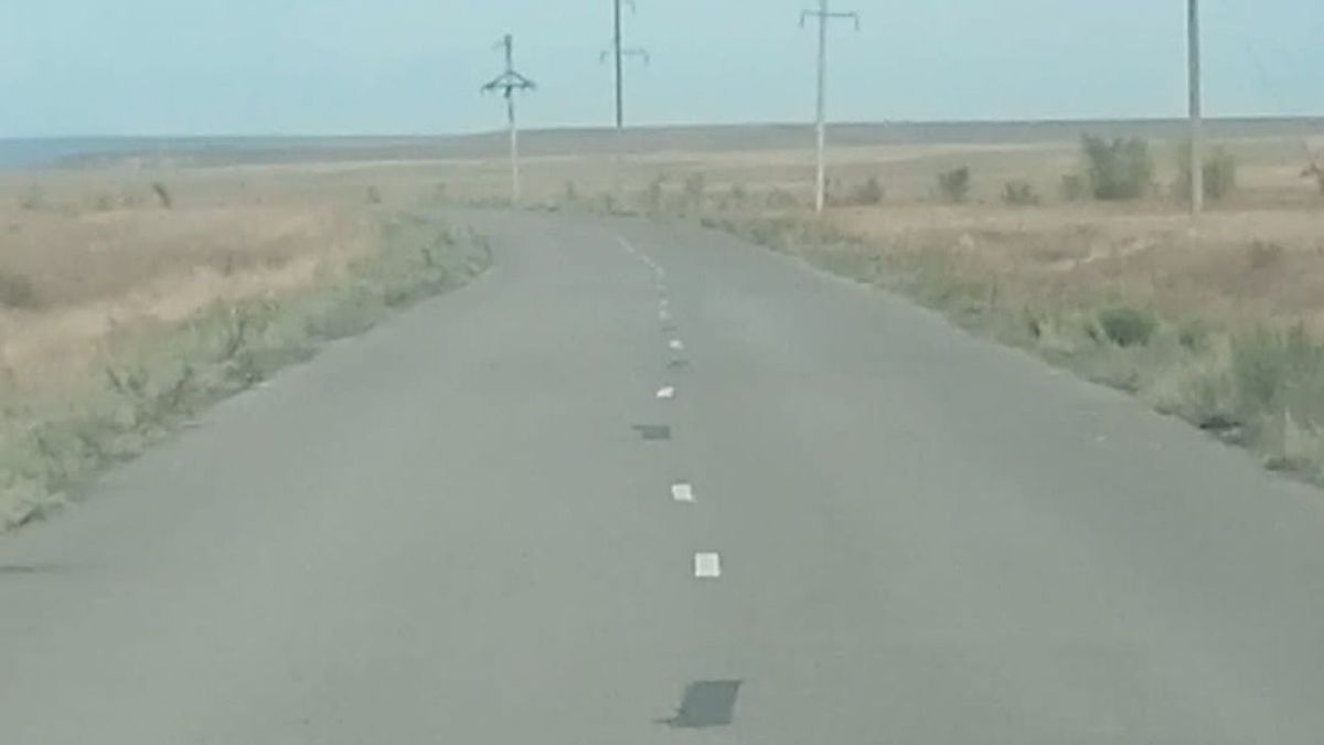 Кривая разметка на дороге в Актюбинской области