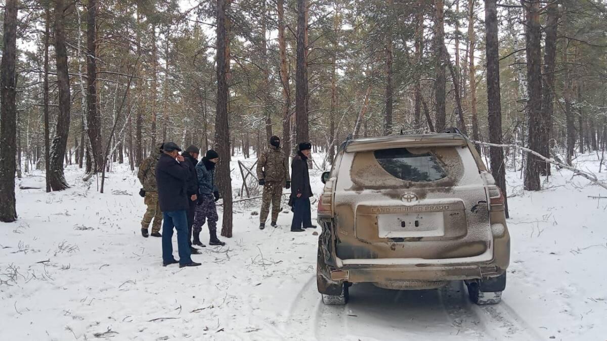 Автомобиль стоит в лесу