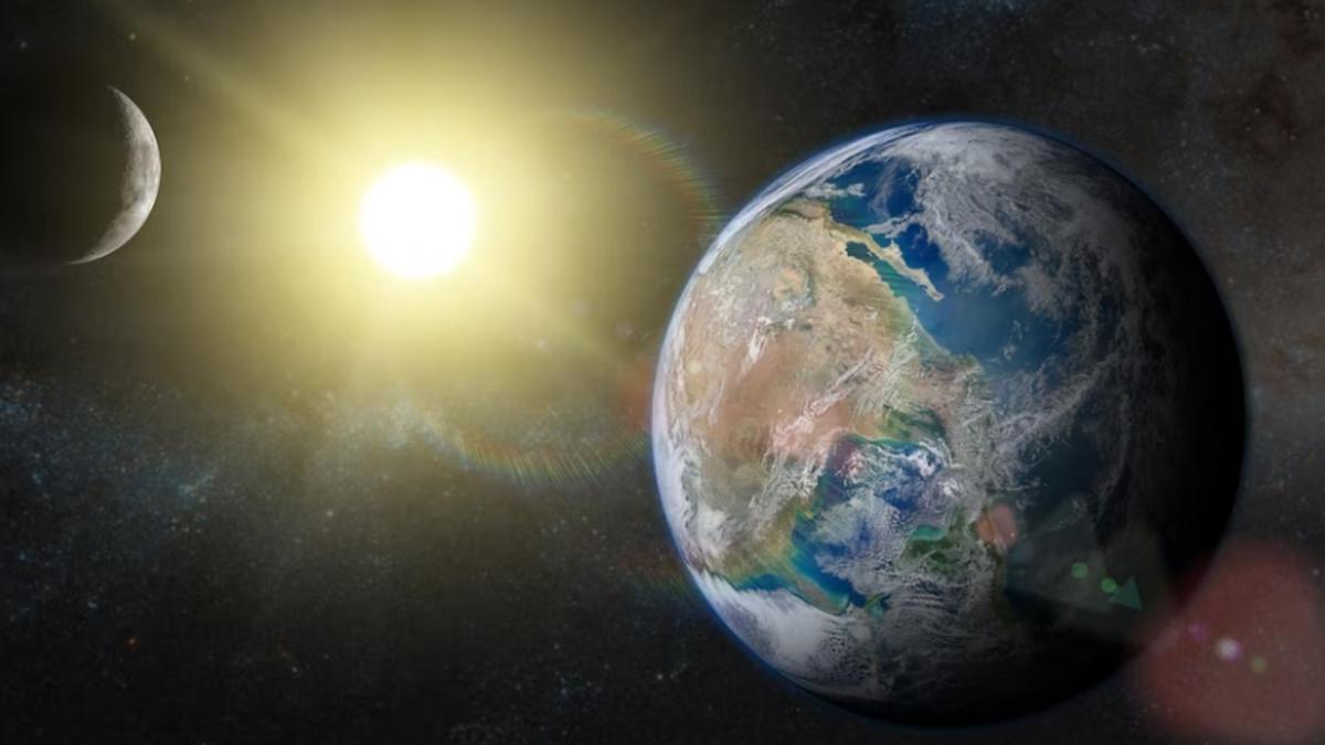 Земля, Солнце и Меркурий в космосе