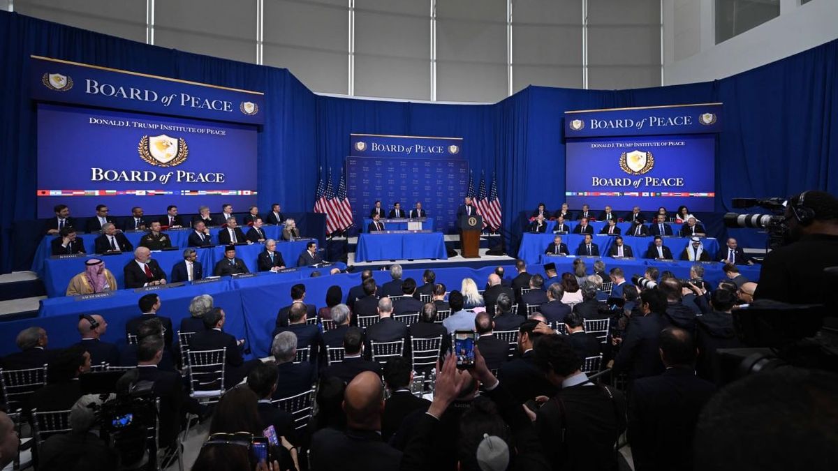 Касым-Жомарт Токаев на заседании Совета мира в Вашингтоне