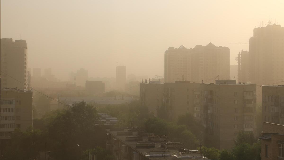 Столица ветров. Пыльная буря. Загрязнение воздуха в городе. Штормовое предупреждение. Пыльная буря в Казахстане.