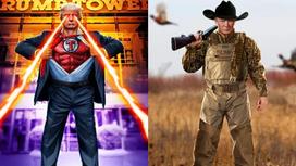 Дональд Трамп в образах супергероя и охотника