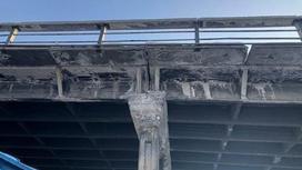 Трещина на мосту в Усть-Каменогорске