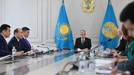 Касым-Жомарт Токаев на совещании в Алматы