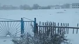Снег выпал в апреле в Карагандинской области