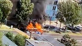 Пассажирский автобус загорелся в Алматы