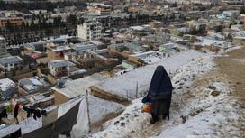 Зима в городе в Файзабад, провинция Бадахшан в Афганистане
