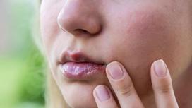 Девушка держит пальцы у рта
