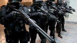 Отряд полиции с оружием