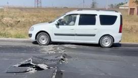 Разбитая дорога в Туркестанской области