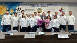 Марат Султангазиев и спортсмены, завоевавшие лицензии на участие в Олимпиаде-2024