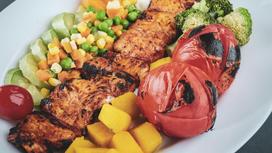 Шашлык из рыбы с овощами
