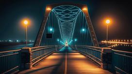 Ночной мост через реку