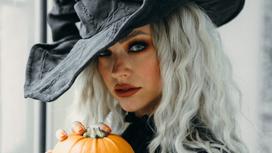 Девушка в образе на Хэллоуин