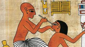 Фотография древнеегипетской фрески, обнаруженной в гробнице Ипи в Тебане