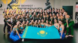 Казахстанские гимнастки на ЧМ по эстетической групповой гимнастике