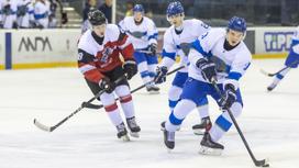 Матч молодежных сборных Австрии и Казахстана по хоккею