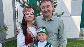 Мадина Садвакасова с мужем и сыном