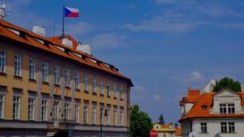 Флаг Чехии на здании