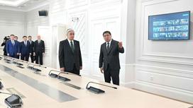 Касым-Жомарт Токаев и Ерболат Досаев в Алматы