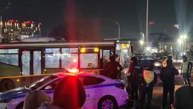 Полиция на месте смертельного ДТП в Алматы