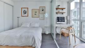 Спальня, оформленная в белых оттенках