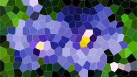 Мозаика из разноцветных кусочков бумаги разной формы с просветами